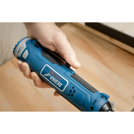 Акумулаторен ъглов ключ 12 V, акумулаторна тресчотка DEDRA MAUS DED7334, 45 Nm, захват 3/8"